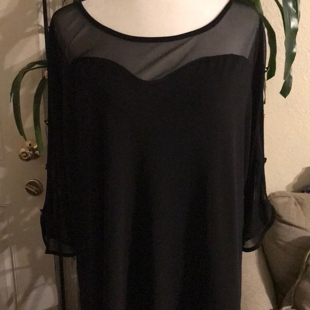 Black Cold Shoulder Top